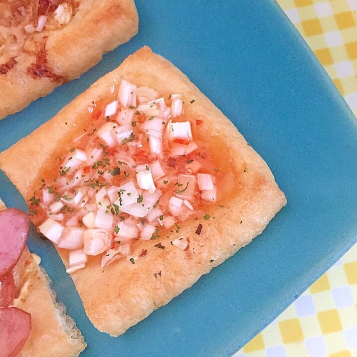 ネギのスイチリかけ油揚げ焼き♡